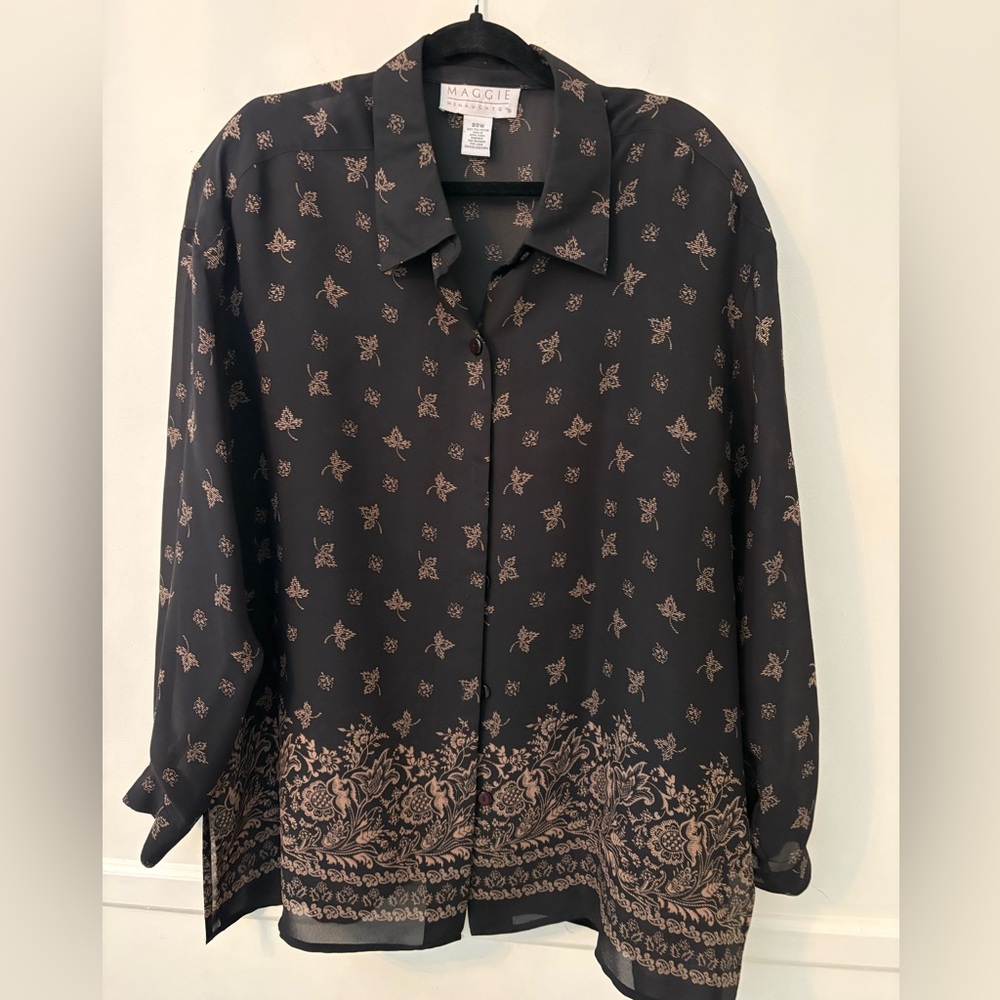 Maggie McNaughton Plus Size Women’s Blouse. Long Button Cuff Sleeves Sz 22 - Picture 1 of 10